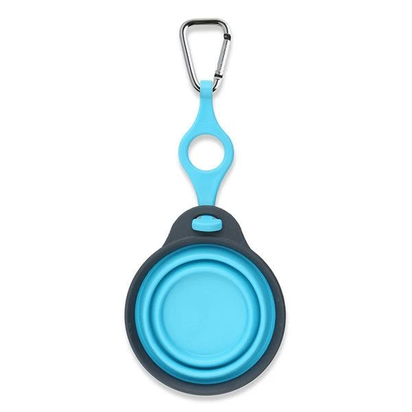 Faltnapf Blau Mit Flaschenhalter Und Karabiner 4 Faltnapf Blau Mit Flaschenhalter Und Karabiner – Bild 2