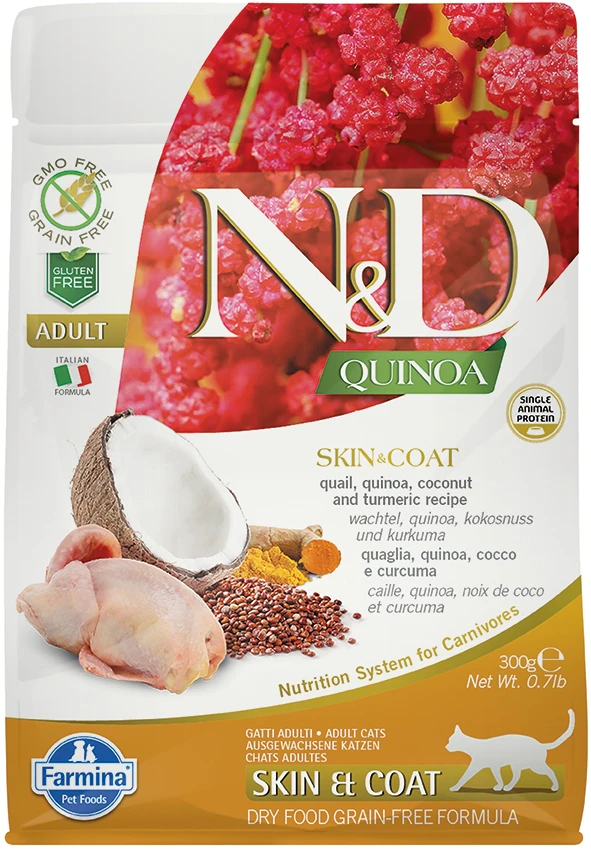 Farmina N&D Quinoa Cat Wachtel Skin & Coat 3 Farmina N&D Quinoa Cat Wachtel Skin & Coat
