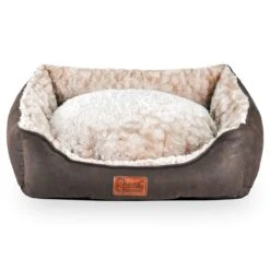 Freezack Hundebett Volant Sherpa Braun/beige