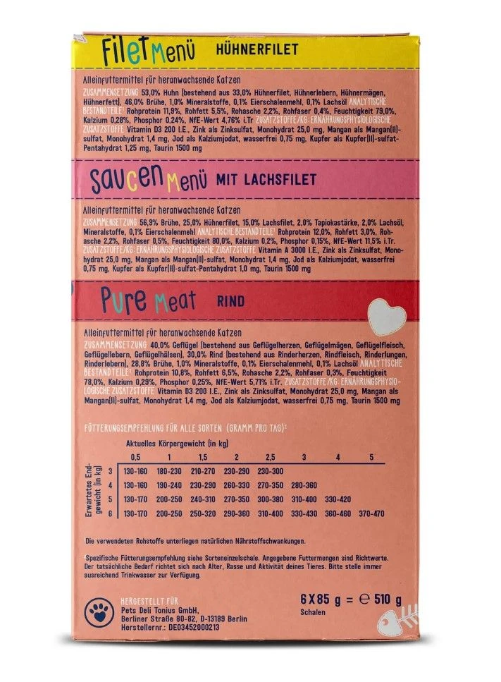 Pets Deli Junior Multipack Filet Menü, Saucen Menü, Pure Meat 4 Pets Deli Junior Multipack Filet Menü, Saucen Menü, Pure Meat – Bild 2
