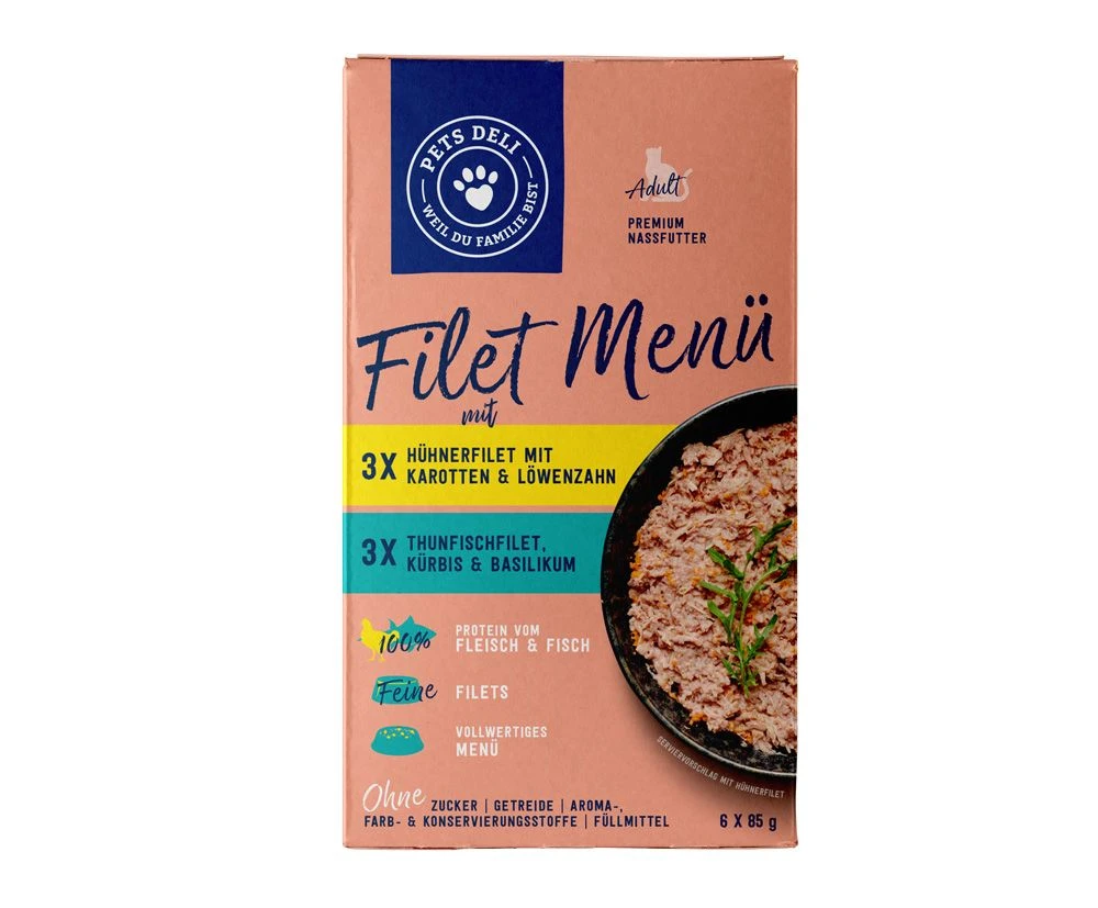 Pets Deli Filet Menü Multipack 6x 85g 3 Pets Deli Filet Menü Multipack 6x 85g