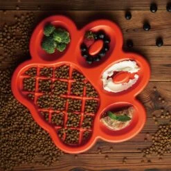 Pet Dream House PAW Slow Feeder Orange 36 X 30 X 3 Cm -Katzen Hundebedarf Geschäft pdhf001.2