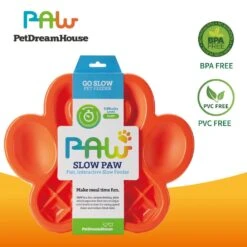 Pet Dream House PAW Slow Feeder Orange 36 X 30 X 3 Cm -Katzen Hundebedarf Geschäft pdhf001.6